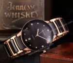 Replica Rado Centrix Watch 2-Tone Rose Gold Black Ceramic Mens Size